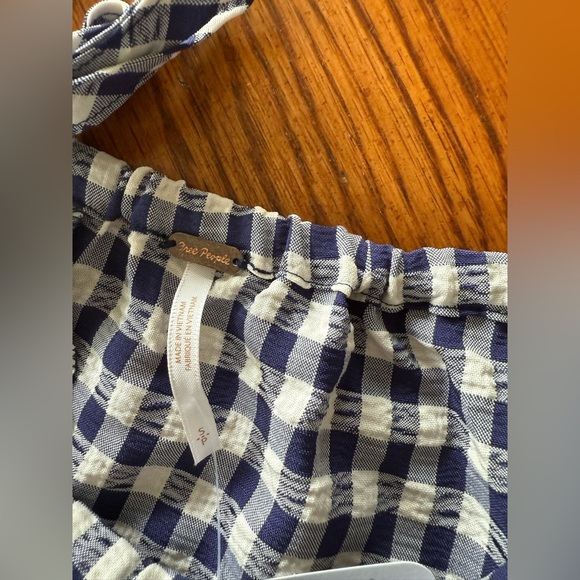 🆕 Free People Blue and White Harper Plaid Set - Picture 6 of 9